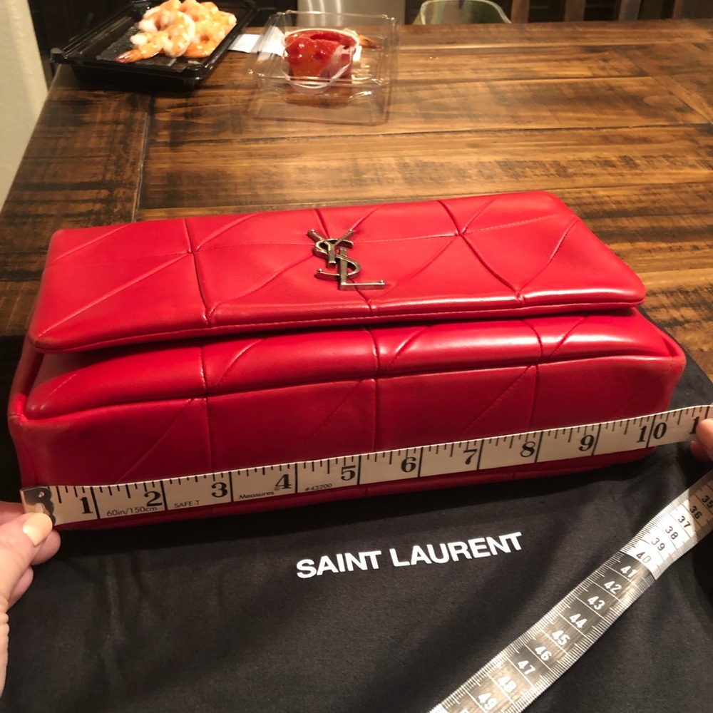 YSL Jamie Med. Patchwork DK Red Leather Cross Body - Picture 3 of 4